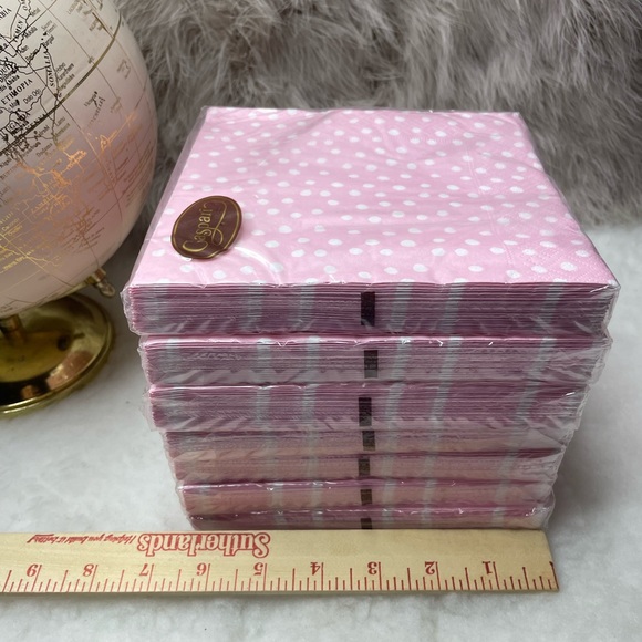 Lot of 7 pks Caspari Small Dots Luncheon Napkins PINK - 20 Per Package. - Picture 6 of 6